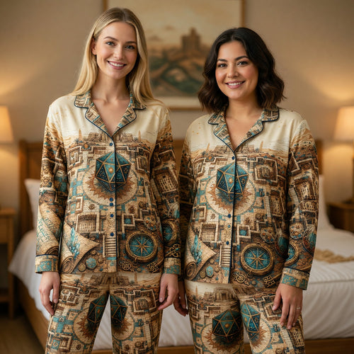 Ancient Egyptian D20 Dice Thick Pajama Set - Fantasy RPG Adventure
