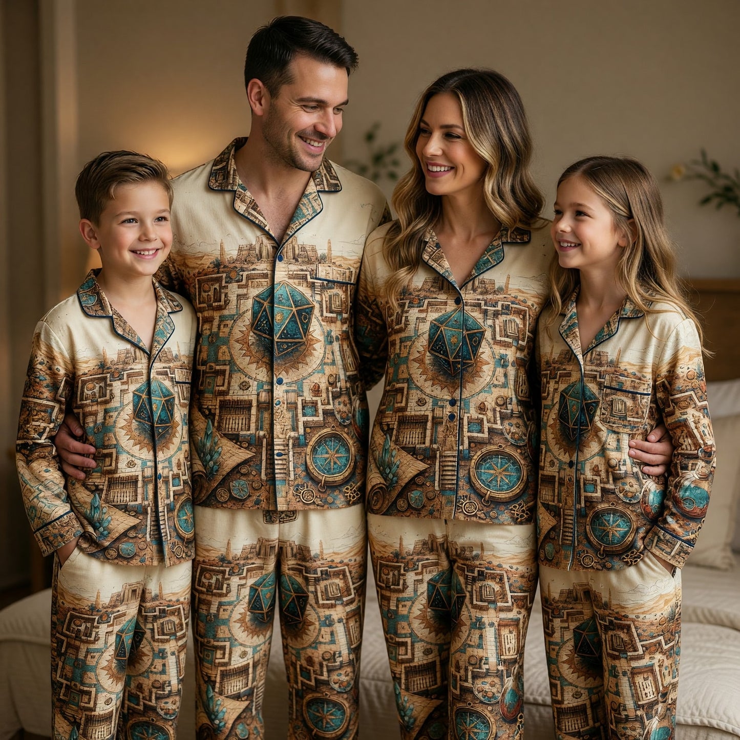 Ancient Egyptian D20 Dice Thick Pajama Set - Fantasy RPG Adventure