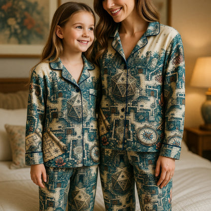Fantasy Dungeon D20 Thick Pajama Set - Fantasy Temple Adventure