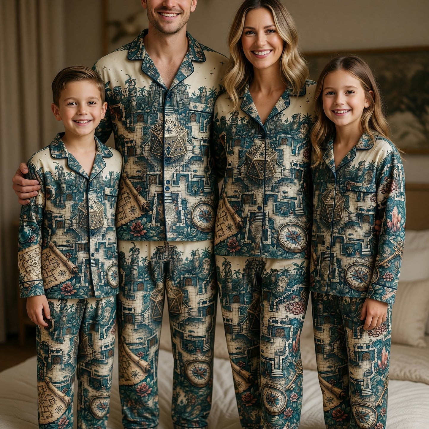 Fantasy Dungeon D20 Thick Pajama Set - Fantasy Temple Adventure