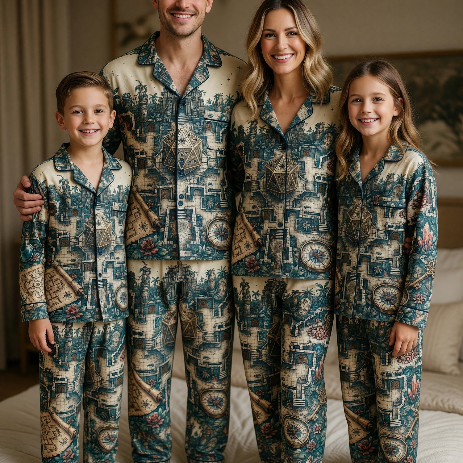 Fantasy Dungeon D20 Thick Pajama Set - Fantasy Temple Adventure