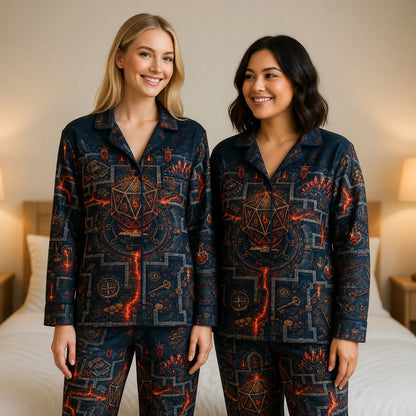 Fantasy Dungeon D20 Dungeon Thick Pajama Set - Fantasy RPG Nightwear