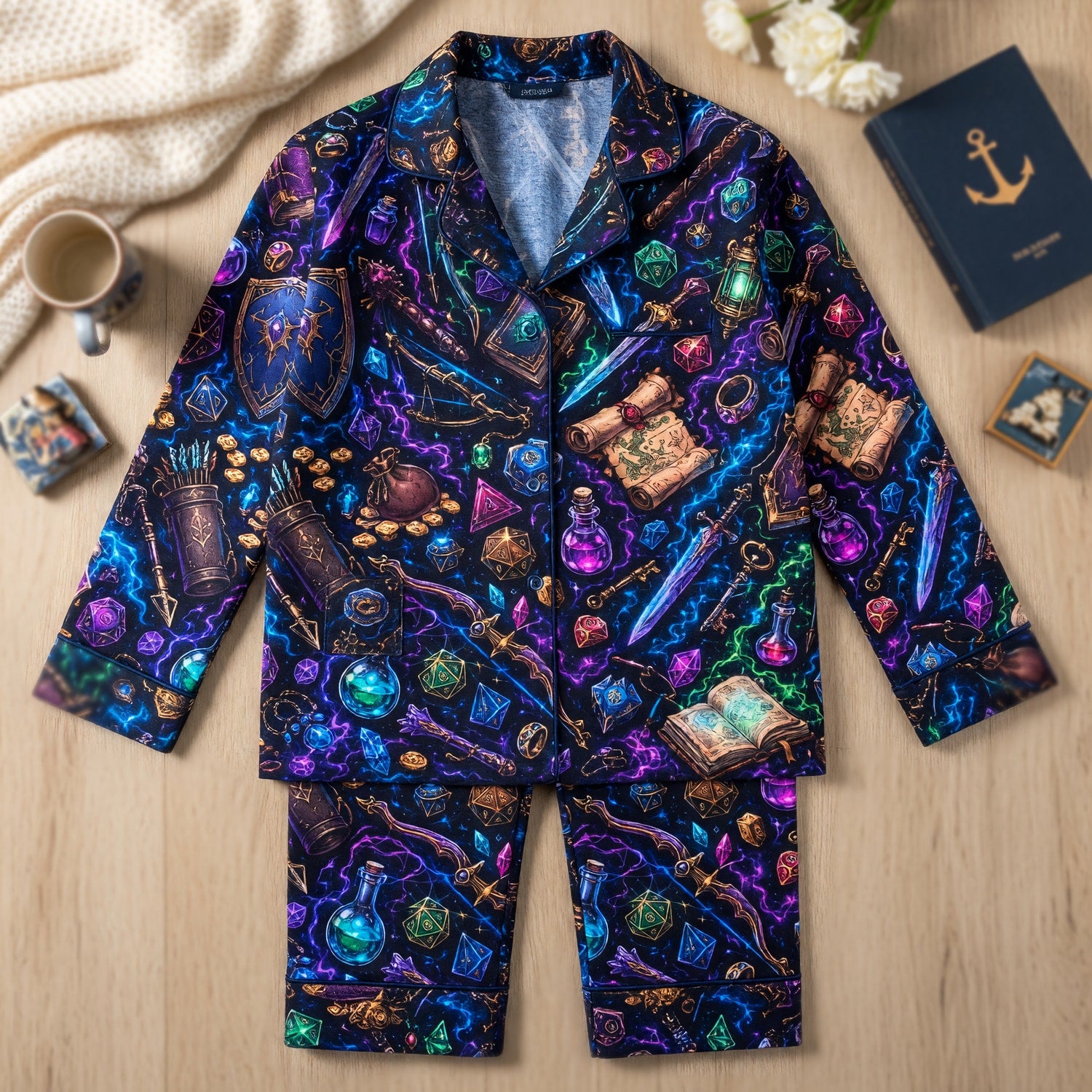 Fantasy Dungeon Thick Pajama Set - Neon Fantasy RPG Sleepwear