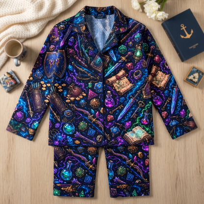 Fantasy Dungeon Thick Pajama Set - Neon Fantasy RPG Sleepwear