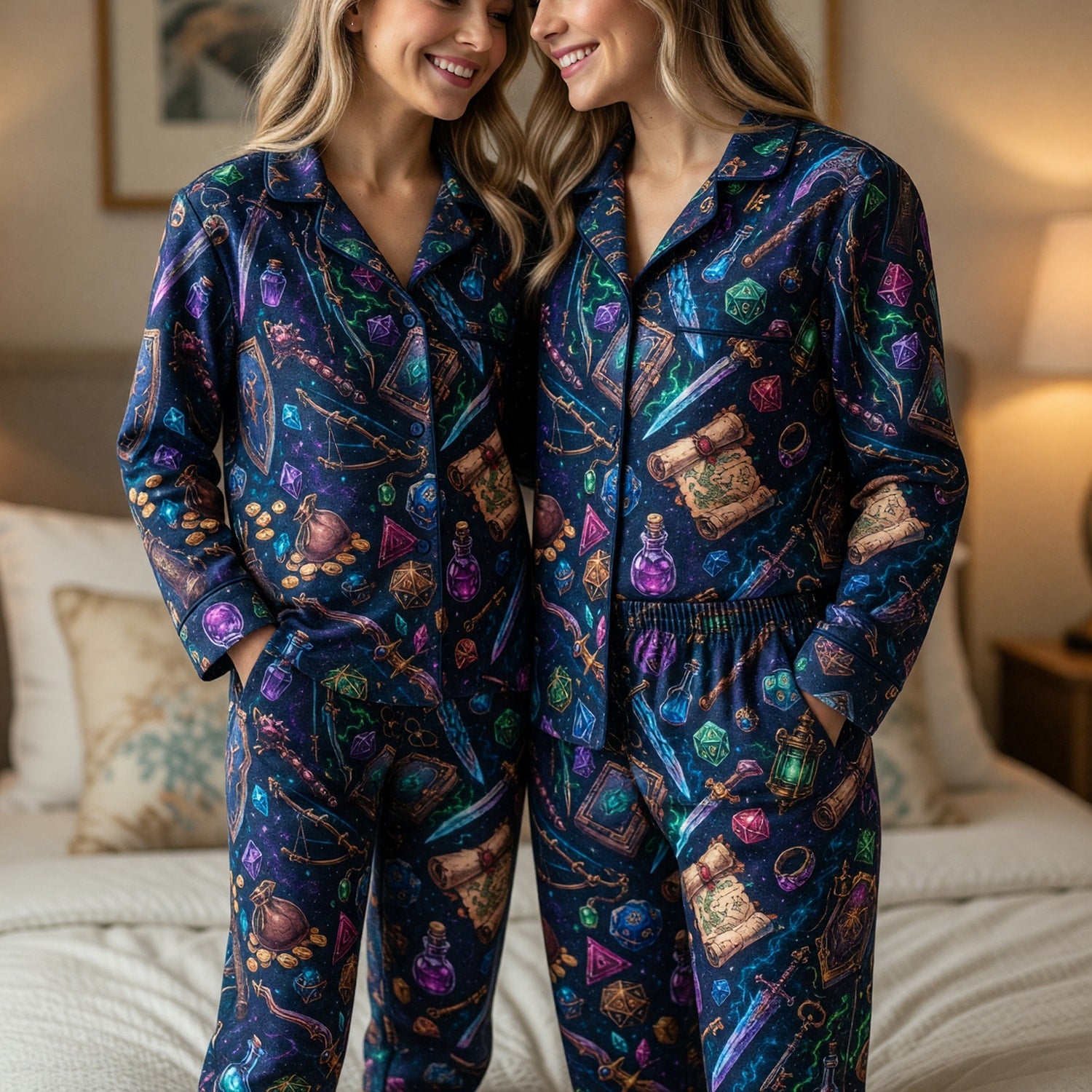 Fantasy Dungeon Thick Pajama Set - Neon Fantasy RPG Sleepwear