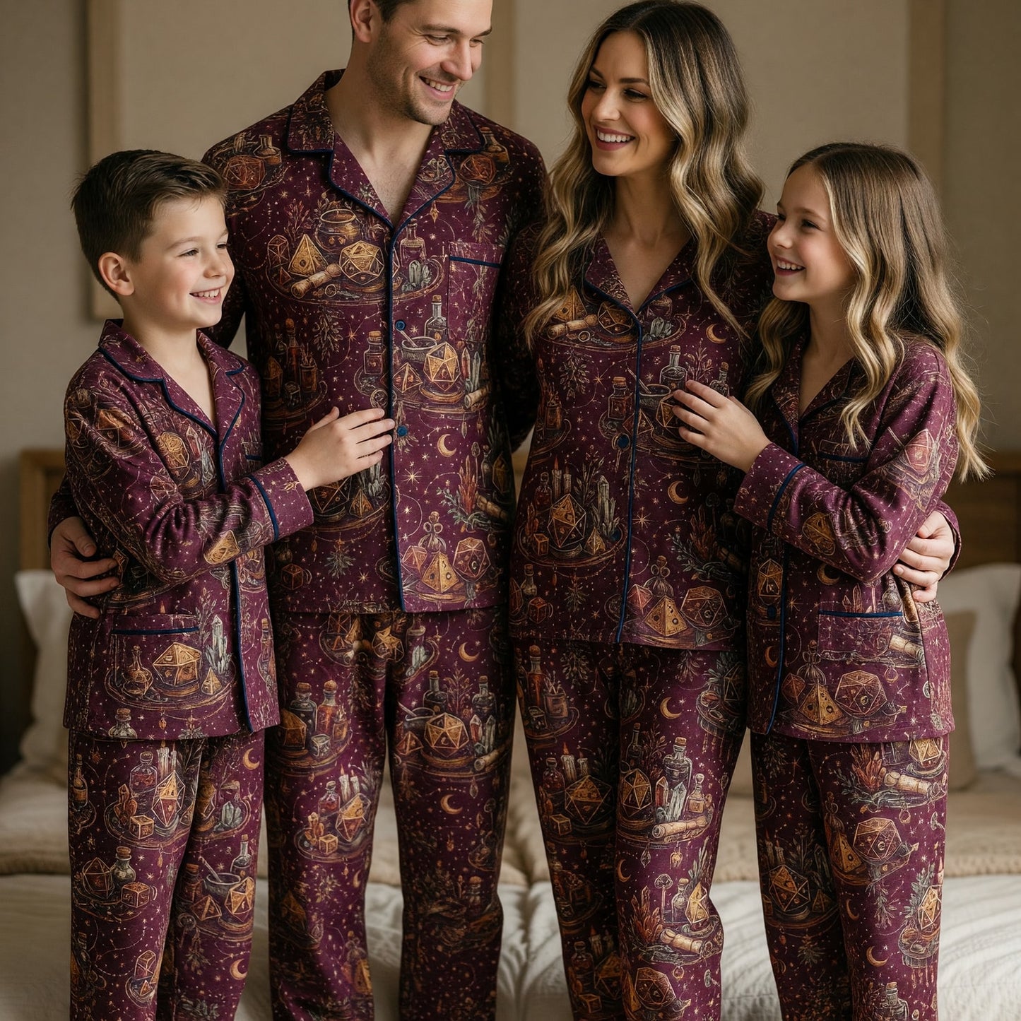 Celestial Dice Thick Pajama Set - Fantasy Witchcraft Pattern