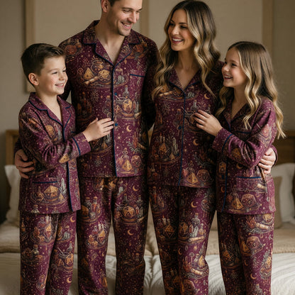 Celestial Dice Thick Pajama Set - Fantasy Witchcraft Pattern
