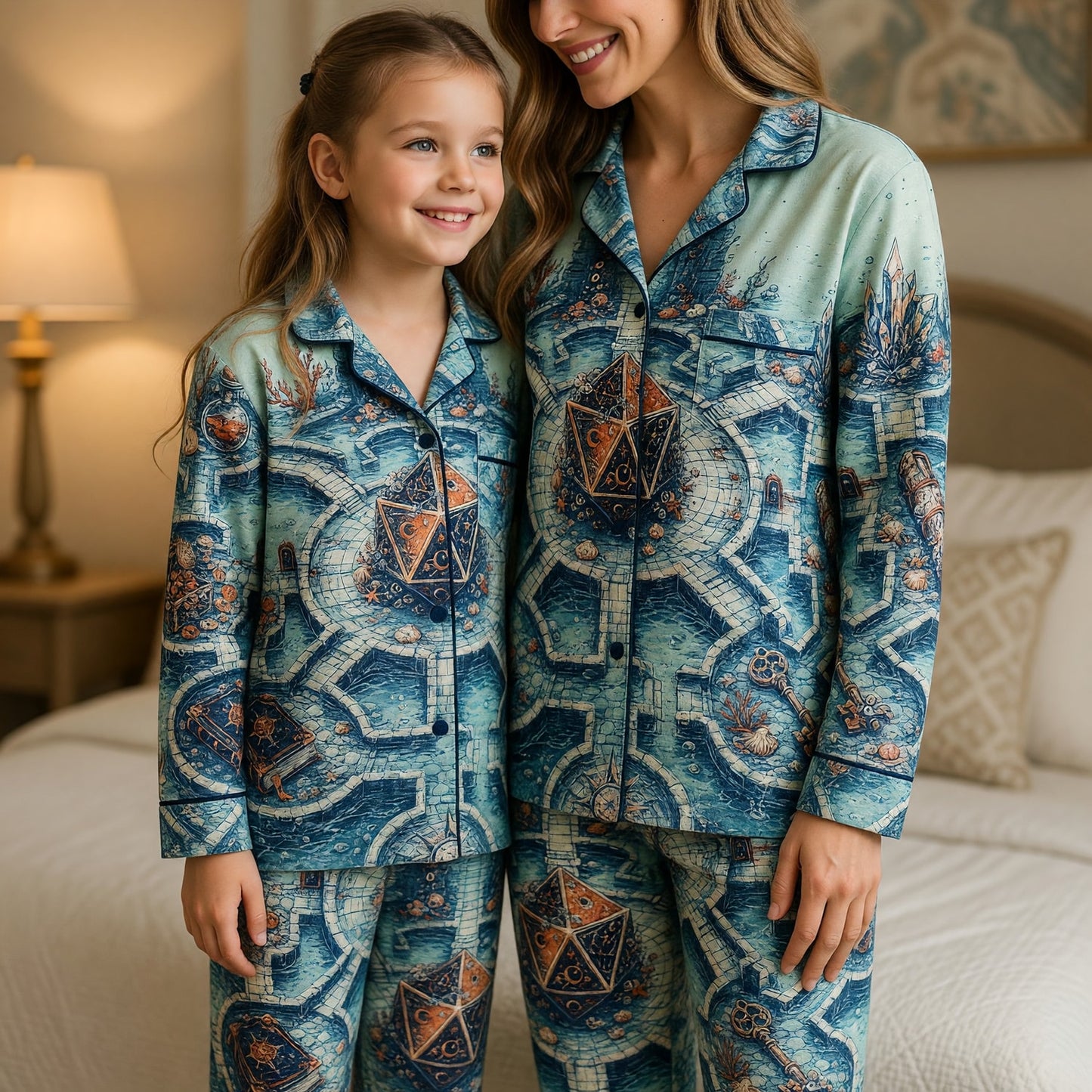 Underwater Dice Thick Pajama Set - Fantasy RPG Sleepwear
