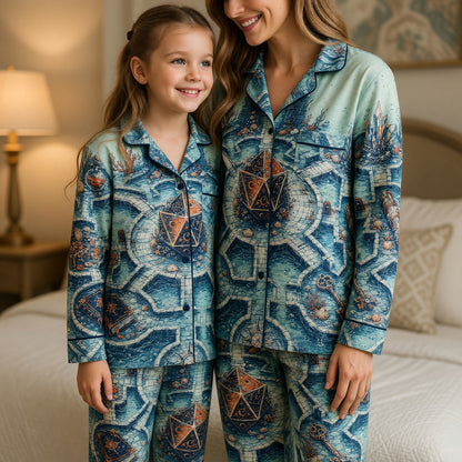 Underwater Dice Thick Pajama Set - Fantasy RPG Sleepwear