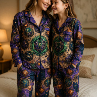 Fantasy Dungeon Dice Thick Pajama Set - Mystic RPG Witchcraft
