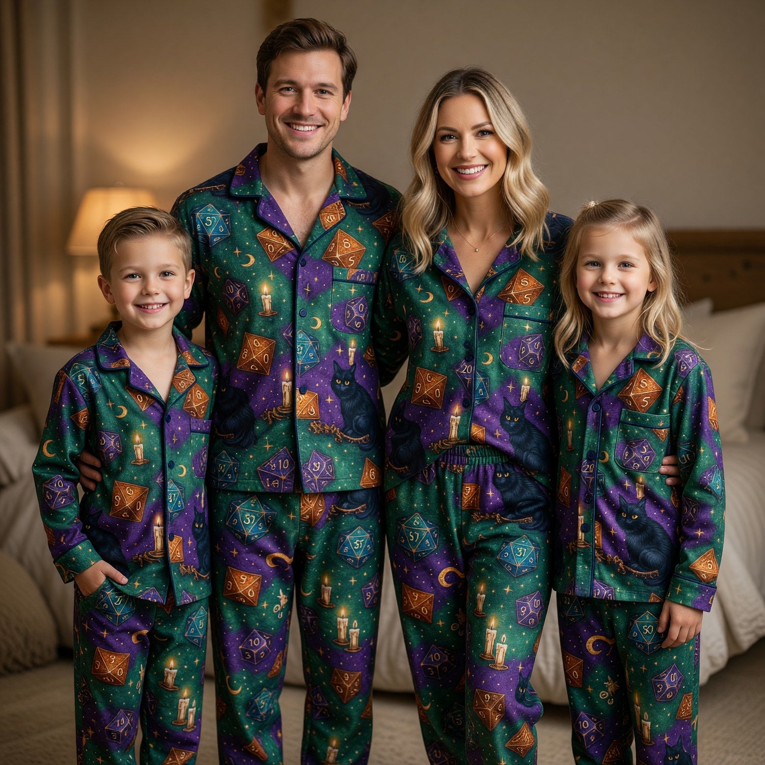 Fantasy Dungeon Dice Thick Pajama Set - Mystic RPG Witchcraft