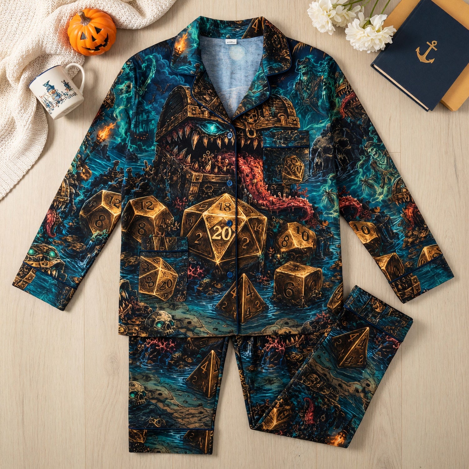 Mimic Pirate Thick Pajama Set - Dice Fantasy Sleepwear
