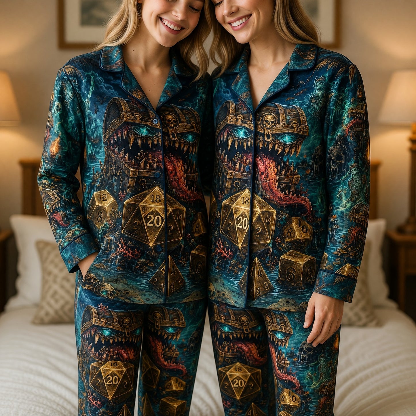 Mimic Pirate Thick Pajama Set - Dice Fantasy Sleepwear