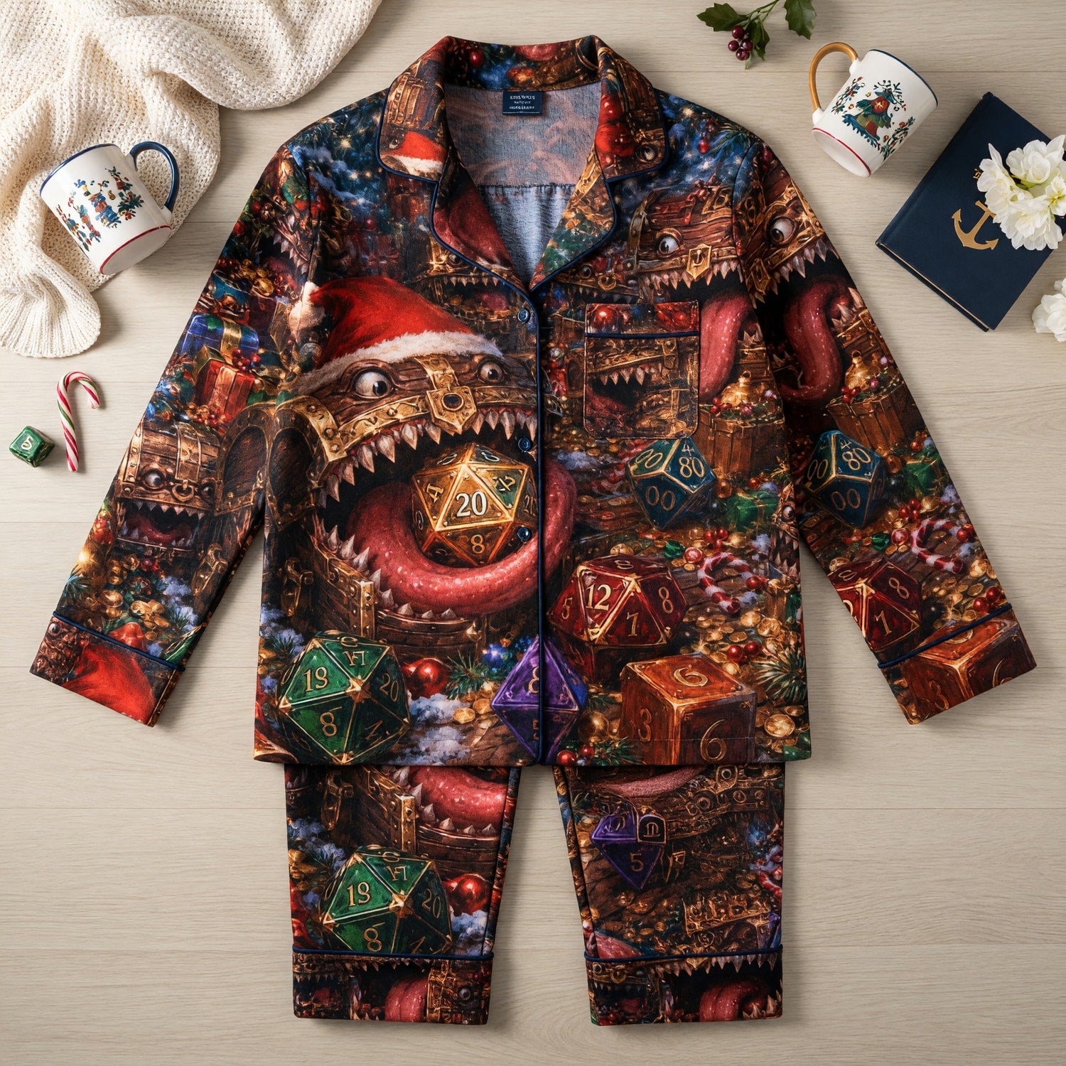 Mimic Christmas Thick Pajama Set - Fantasy RPG Holiday Sleepwear