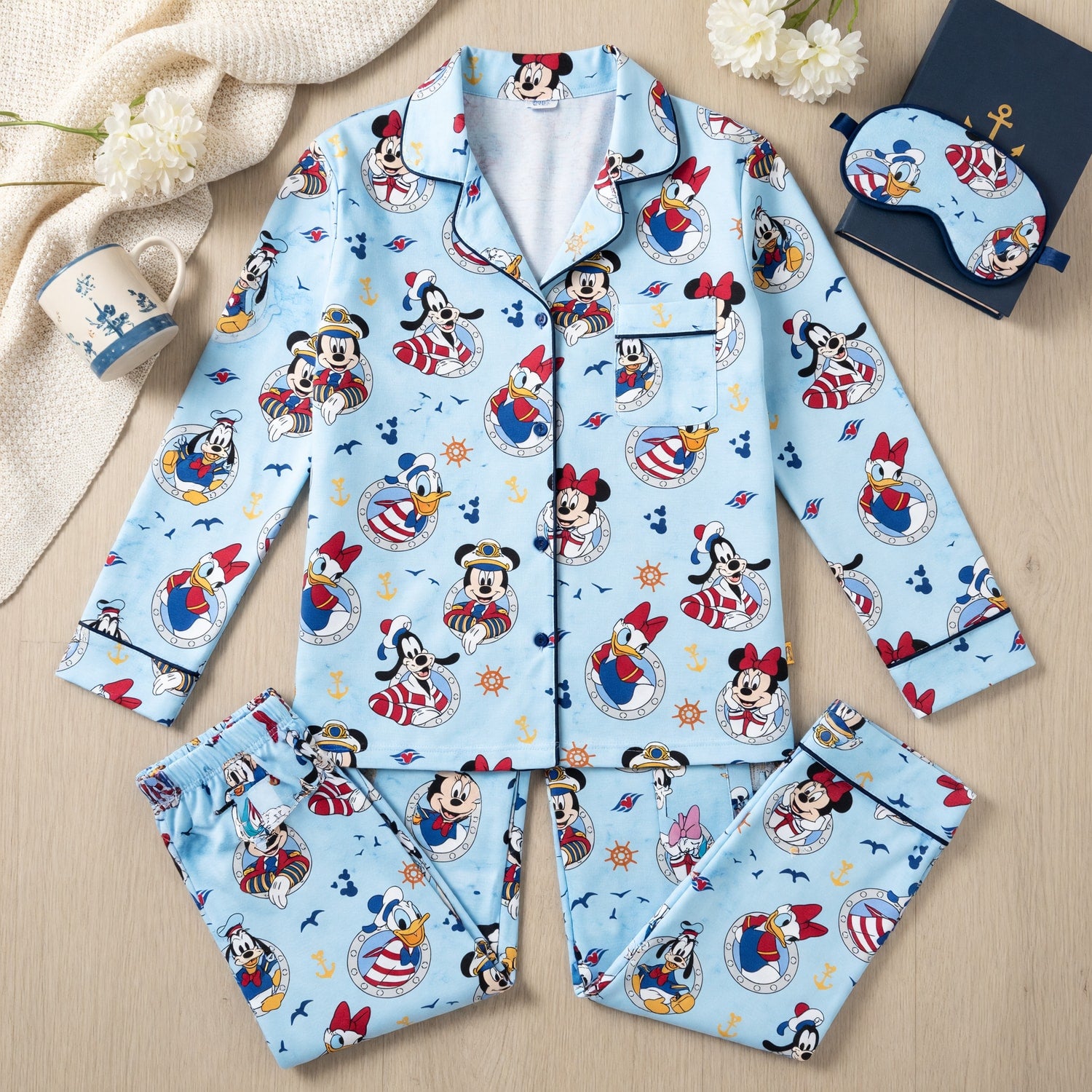 Cruise Mouse Thick Pajama Set - Sailor Nautical Sleepwear