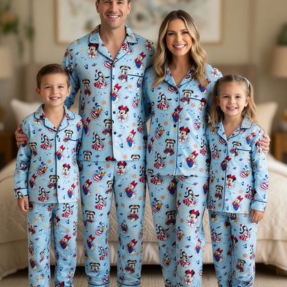 Cruise Mouse Thick Pajama Set - Sailor Nautical Sleepwear