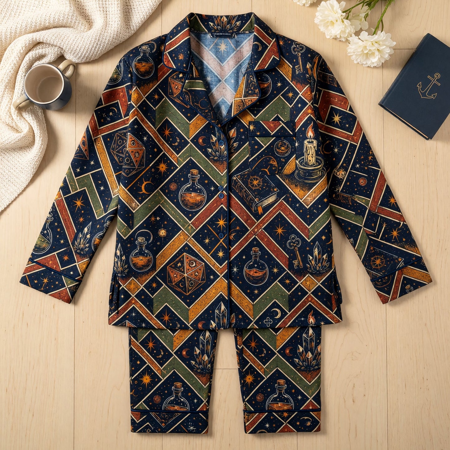 Mystic D20 Witchcraft Thick Pajama Set - Fantasy RPG Nightwear