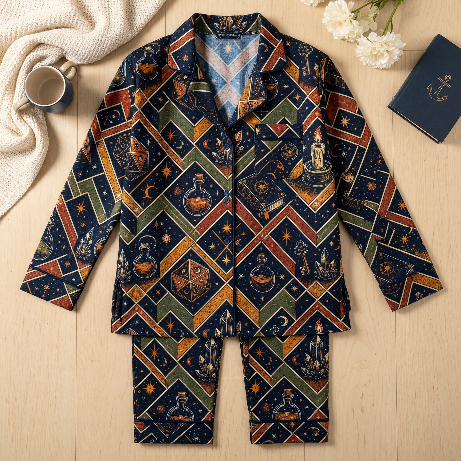 Mystic D20 Witchcraft Thick Pajama Set - Fantasy RPG Nightwear
