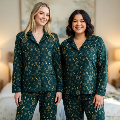 Fantasy Dungeon Thick Pajama Set - Gothic D20 Fantasy Sleepwear