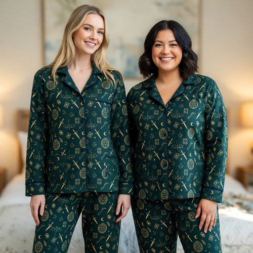 Fantasy Dungeon Thick Pajama Set - Gothic D20 Fantasy Sleepwear