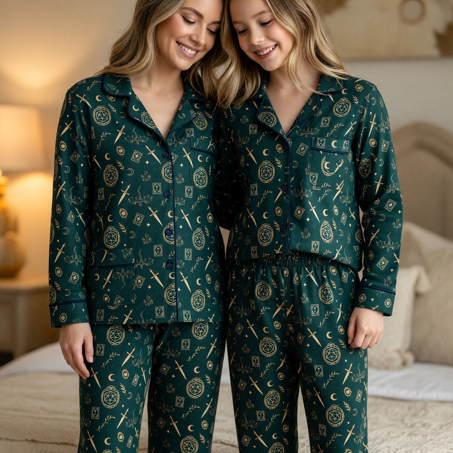 Fantasy Dungeon Thick Pajama Set - Gothic D20 Fantasy Sleepwear