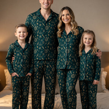Fantasy Dungeon Thick Pajama Set - Gothic D20 Fantasy Sleepwear
