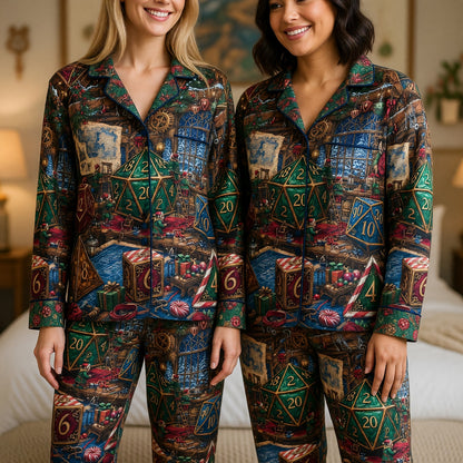 Christmas Dice Pajama Set - Festive RPG Holiday Apparel