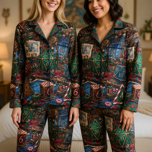 Christmas Dice Pajama Set - Festive RPG Holiday Apparel