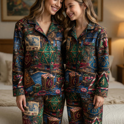 Christmas Dice Pajama Set - Festive RPG Holiday Apparel