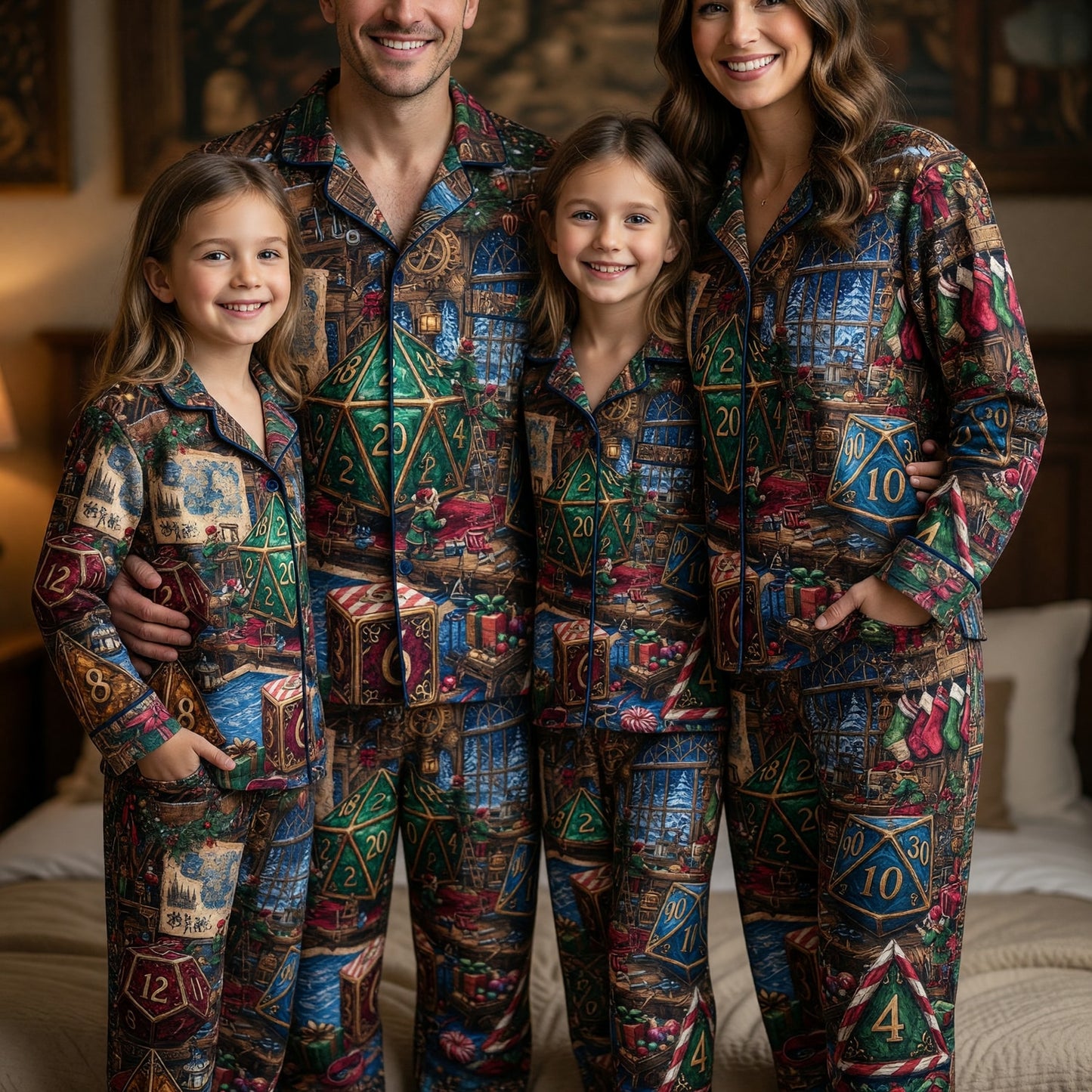 Christmas Dice Pajama Set - Festive RPG Holiday Apparel