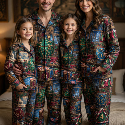 Christmas Dice Pajama Set - Festive RPG Holiday Apparel