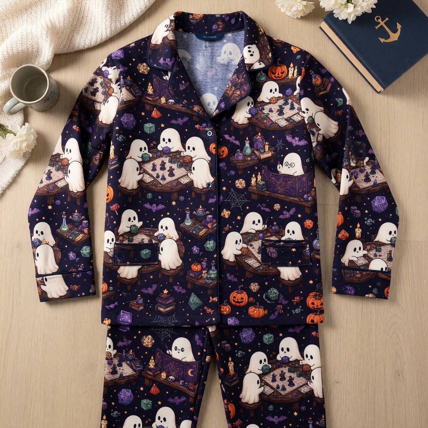 Halloween Ghost Thick Pajama Set - Spooky RPG Tabletop Nightwear