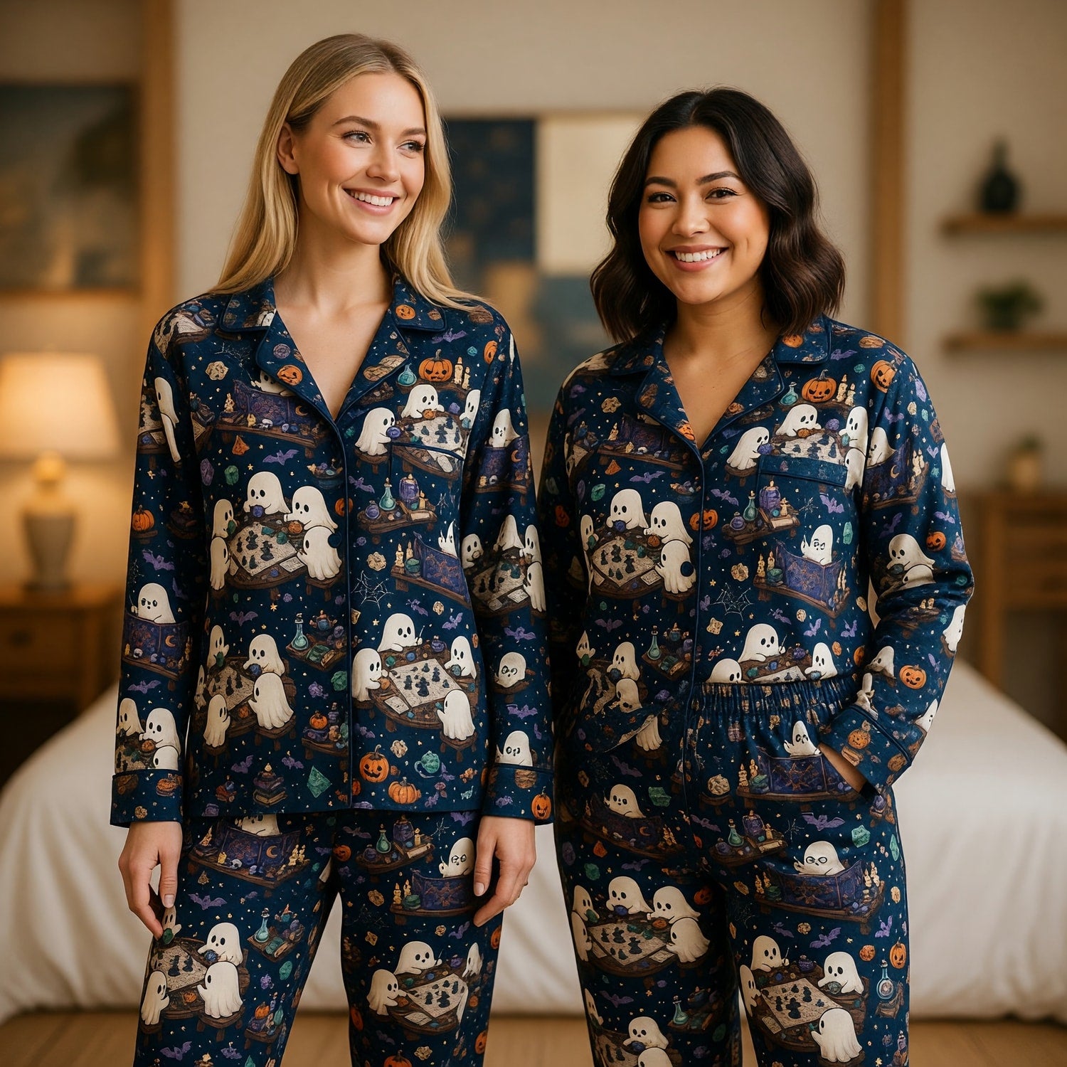 Halloween Ghost Thick Pajama Set - Spooky RPG Tabletop Nightwear