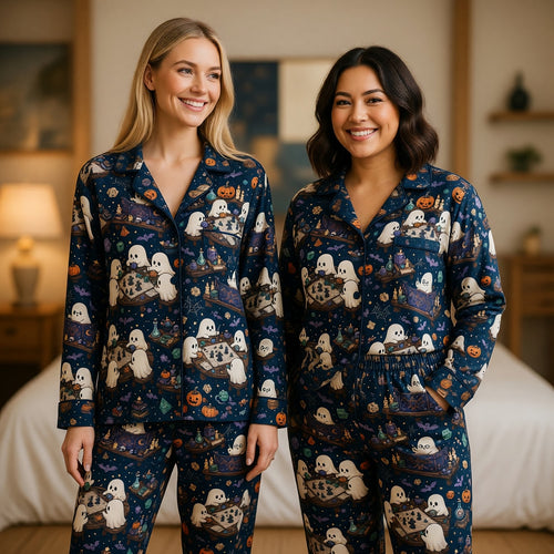 Halloween Ghost Thick Pajama Set - Spooky RPG Tabletop Nightwear