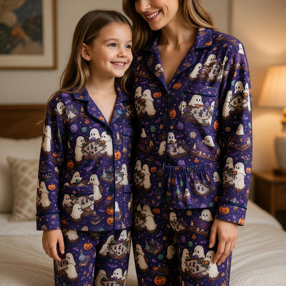 Halloween Ghost Thick Pajama Set - Spooky RPG Tabletop Nightwear