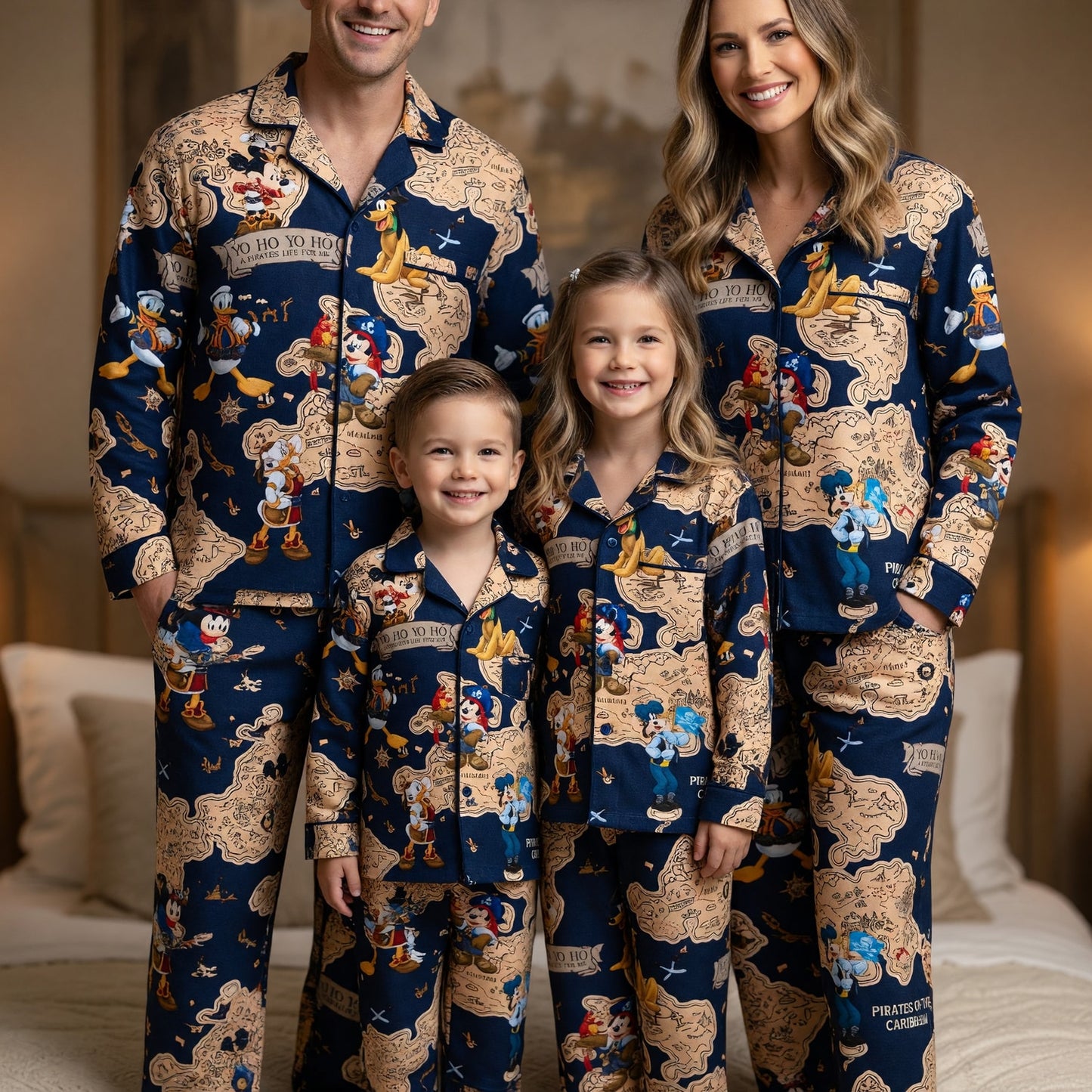 Pirate Mouse Thick Pajama Set - Caribbean Pirate Map