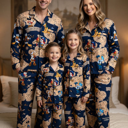 Pirate Mouse Thick Pajama Set - Caribbean Pirate Map