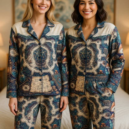 Fantasy Dungeon D20 Thick Pajama Set - Fantasy RPG Adventure Map