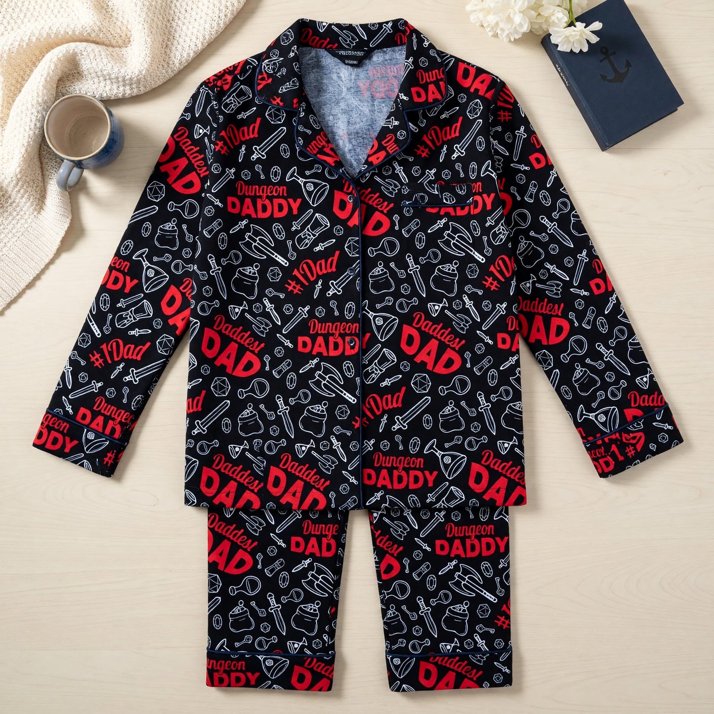 Dungeon Daddy Thick Pajama Set - RPG Dad Matching Sleepwear