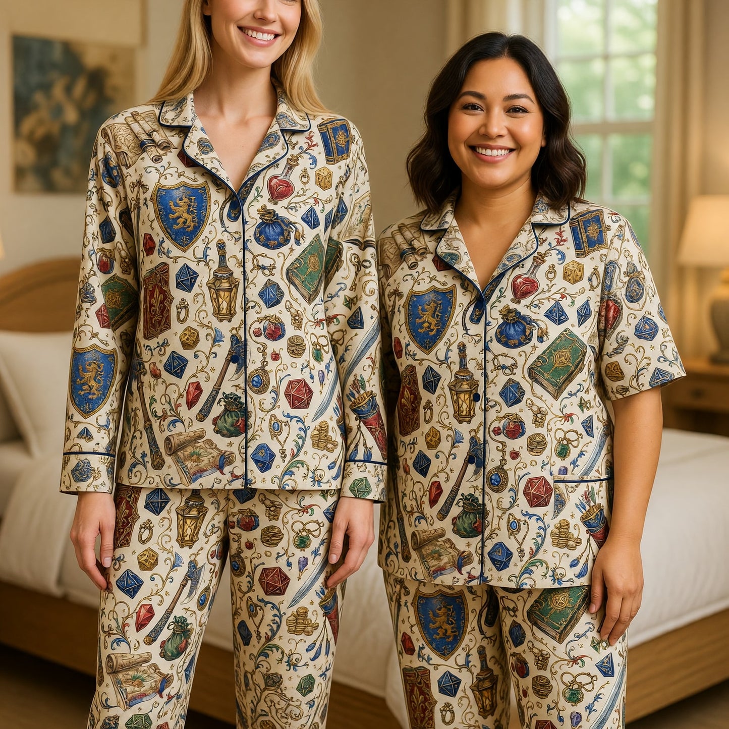 Fantasy Dungeon Thick Pajama Set - Fantasy Dice RPG Sleepwear