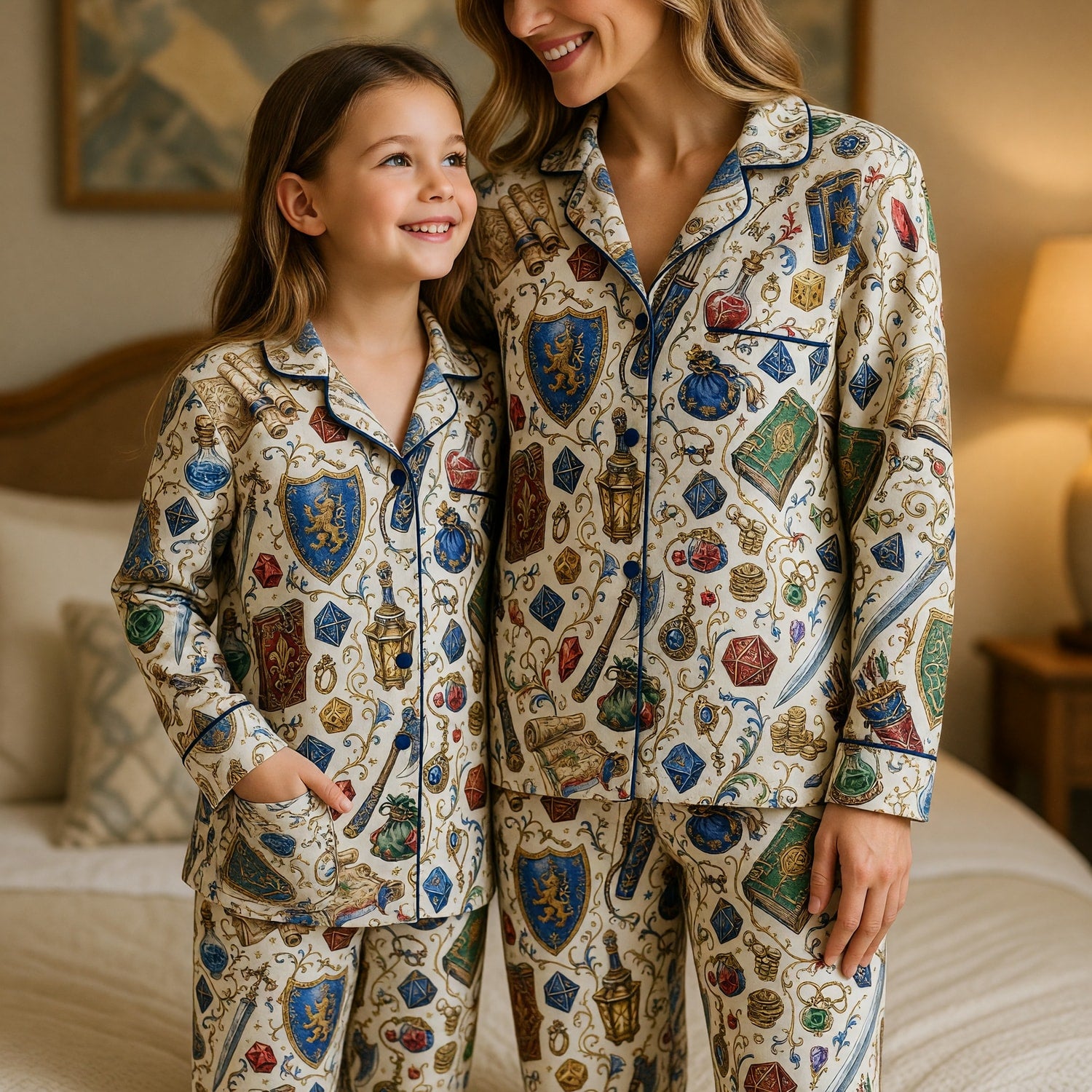 Fantasy Dungeon Thick Pajama Set - Fantasy Dice RPG Sleepwear