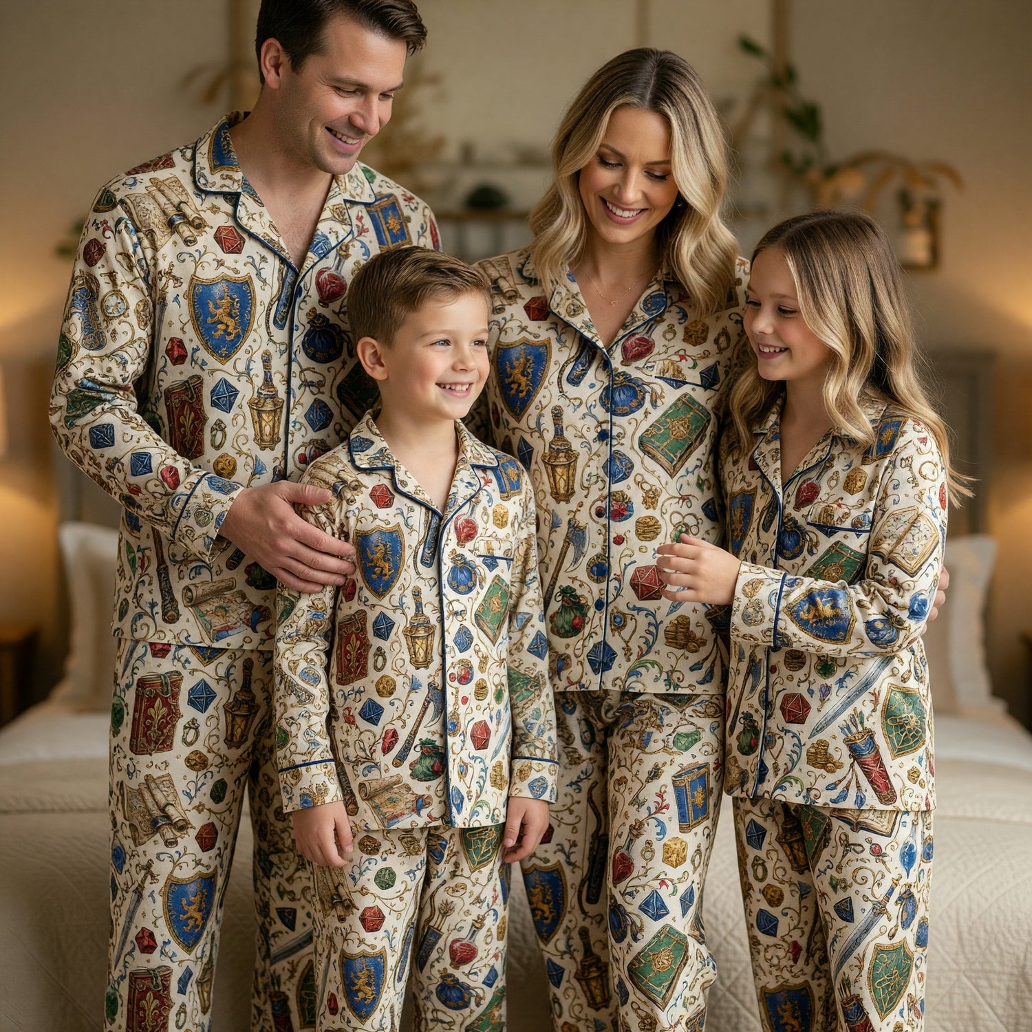 Fantasy Dungeon Thick Pajama Set - Fantasy Dice RPG Sleepwear