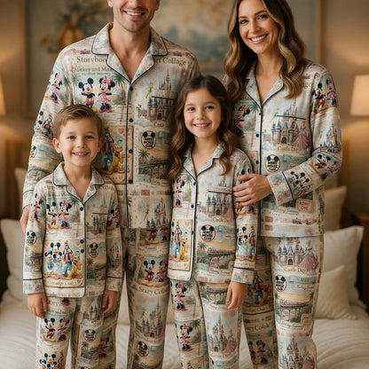 Mouse Thick Pajama Set - Storybook Resort Collage