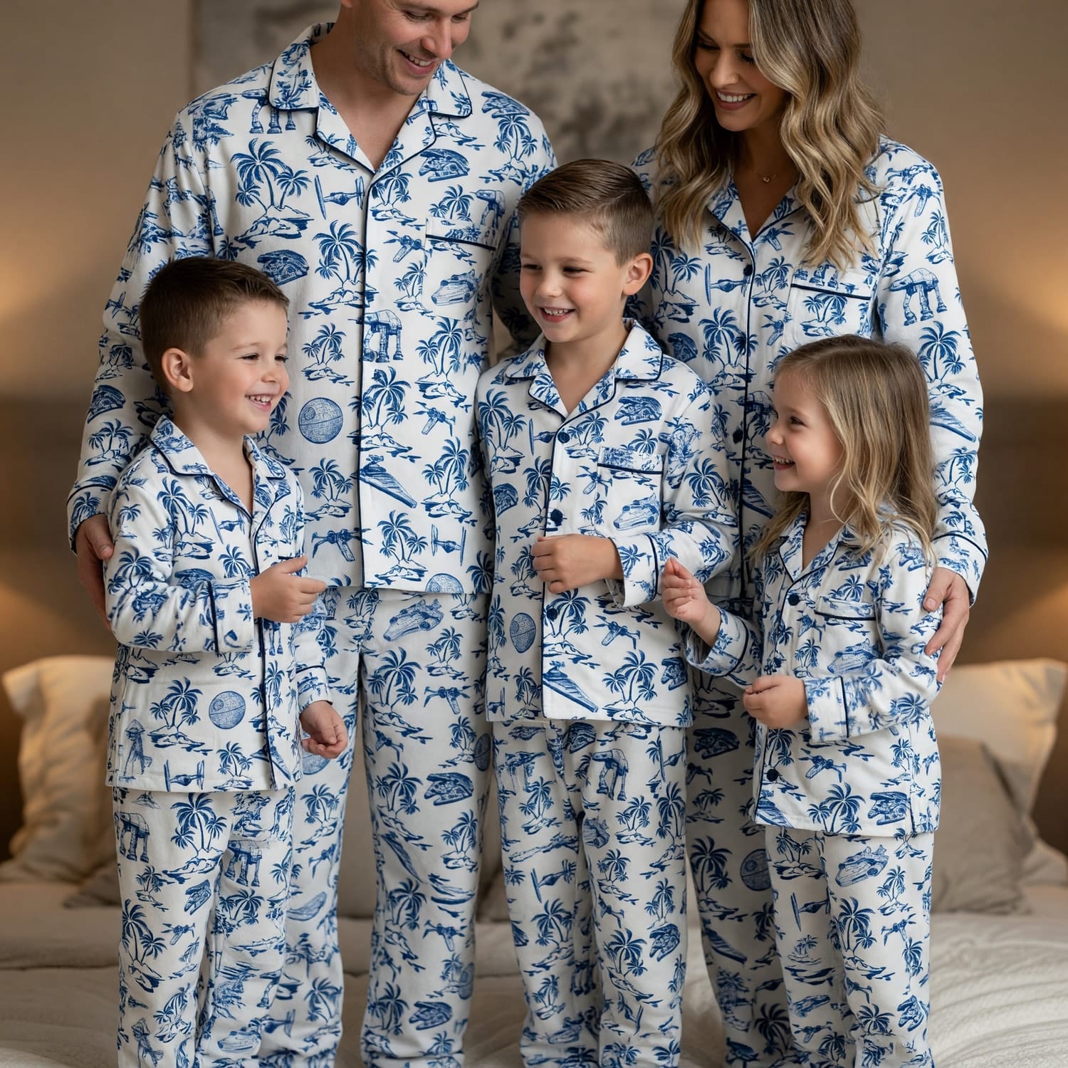 Galactic Tropical Thick Pajama Set - Galactic Island Pattern