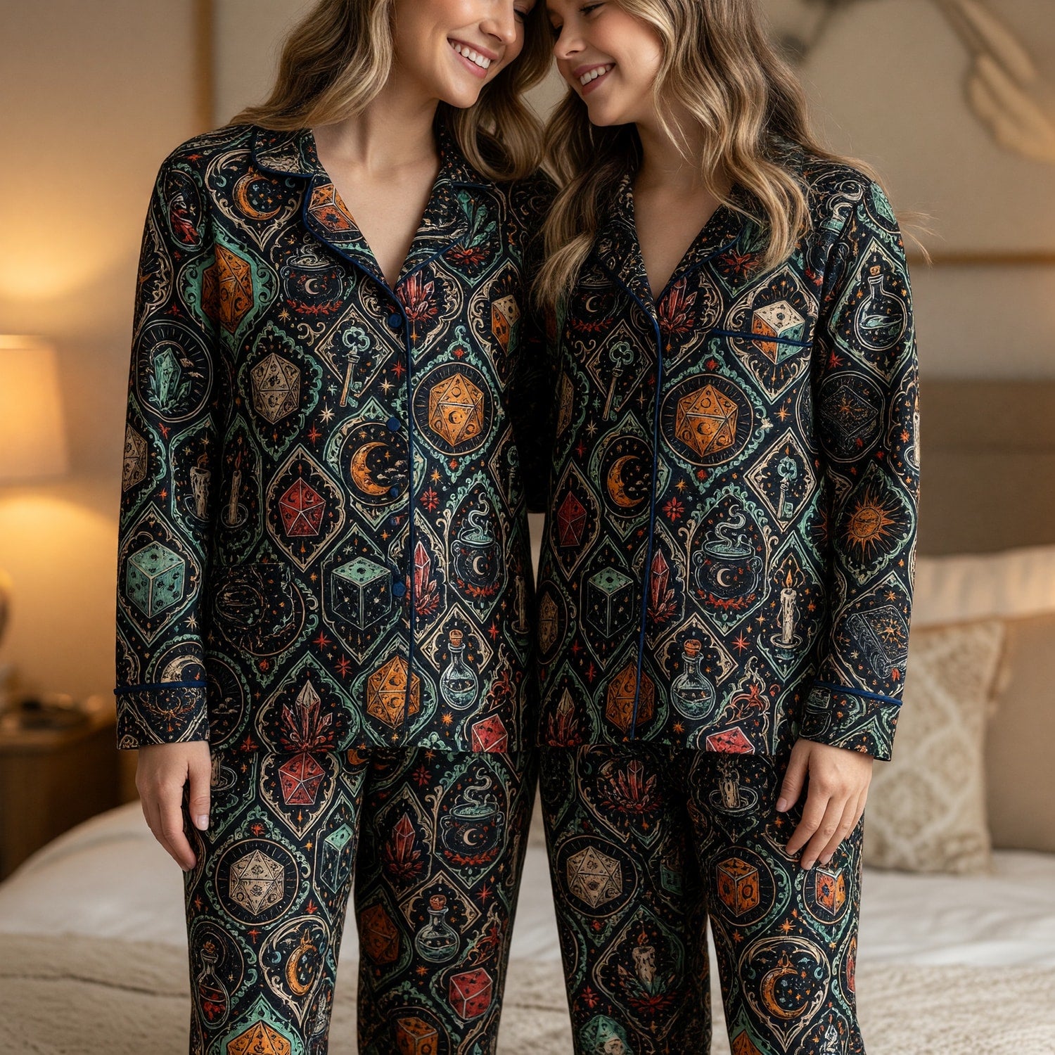 Witchy Dice Thick Pajama Set - Mystic RPG Fantasy Sleepwear