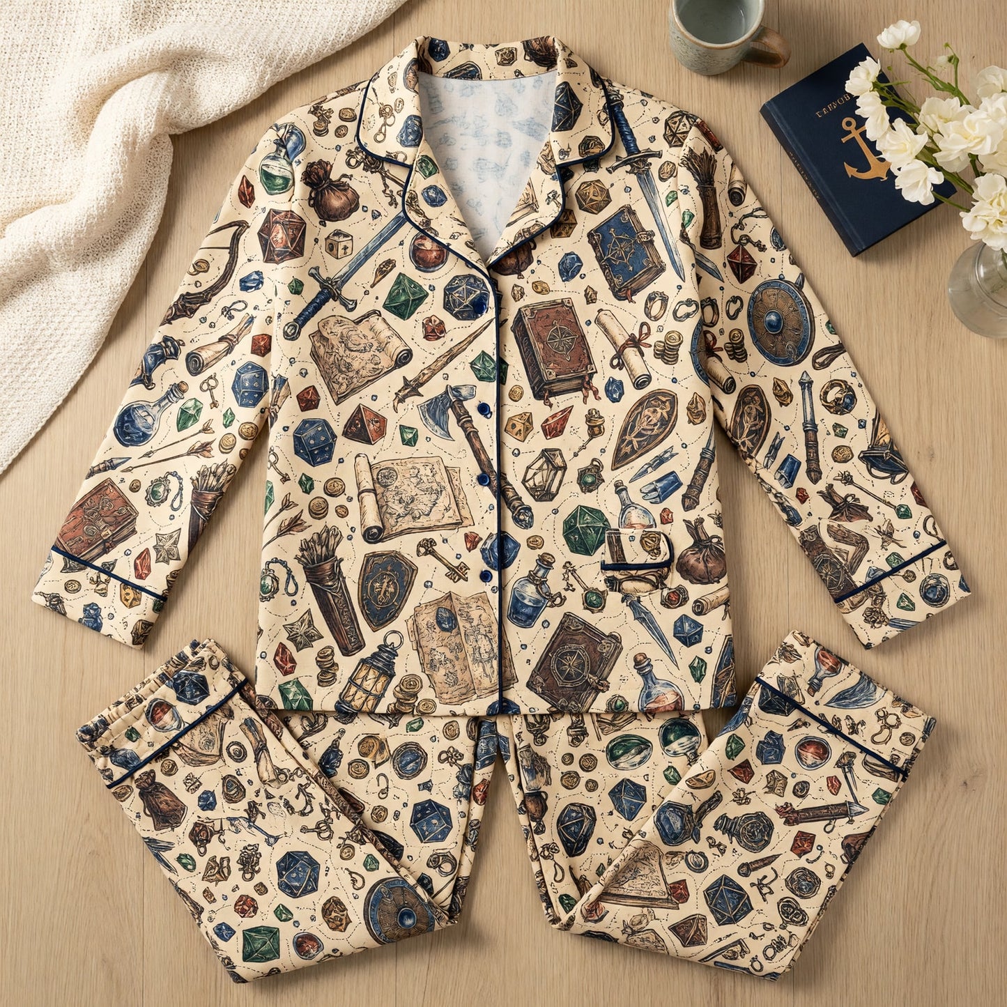 Fantasy Dungeon Thick Pajama Set - Fantasy RPG Sleepwear