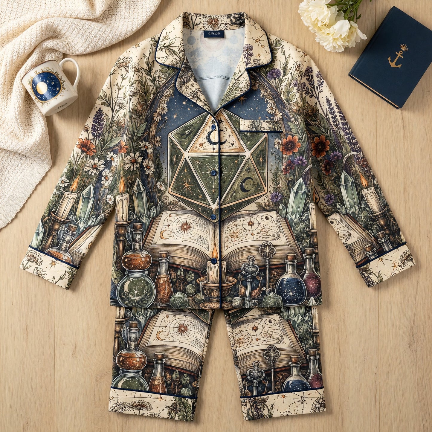 Celestial D20 Thick Pajama Set - Mystic Witchcraft Sleepwear