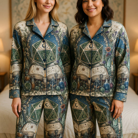 Celestial D20 Thick Pajama Set - Mystic Witchcraft Sleepwear