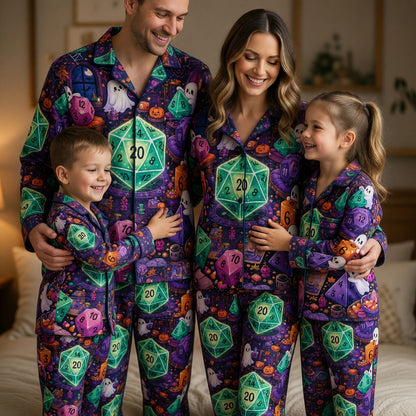 Halloween Ghost Thick Pajama Set - Cute Spooky Dice RPG