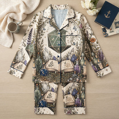 Mystic D20 Thick Pajama Set - Witchy RPG Botanical Nightwear